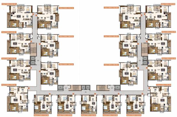  metropolis Block A Cluster Plan from 1st to 17th Floor