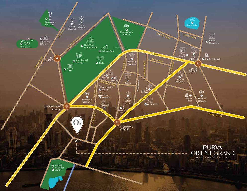  purva orient grand Location Plan