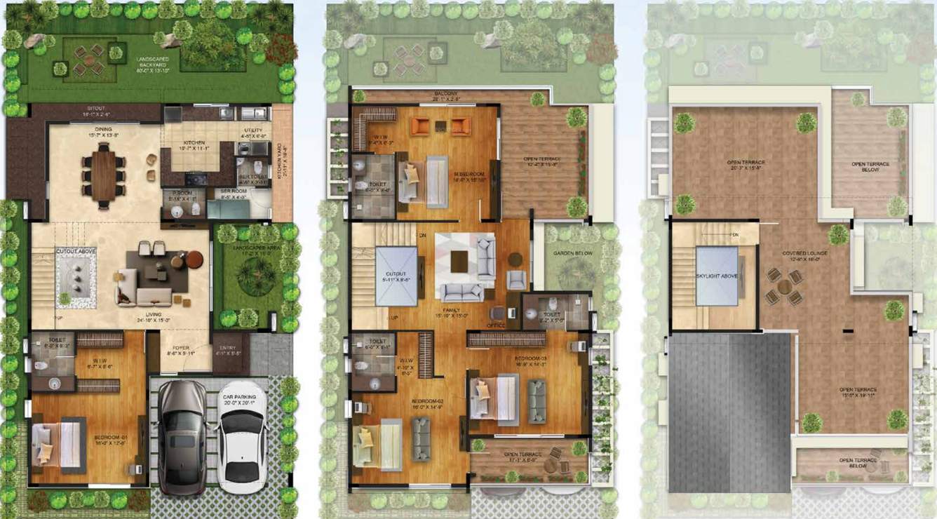 symphony of orchards Cluster Plan from ground to 1st Floor