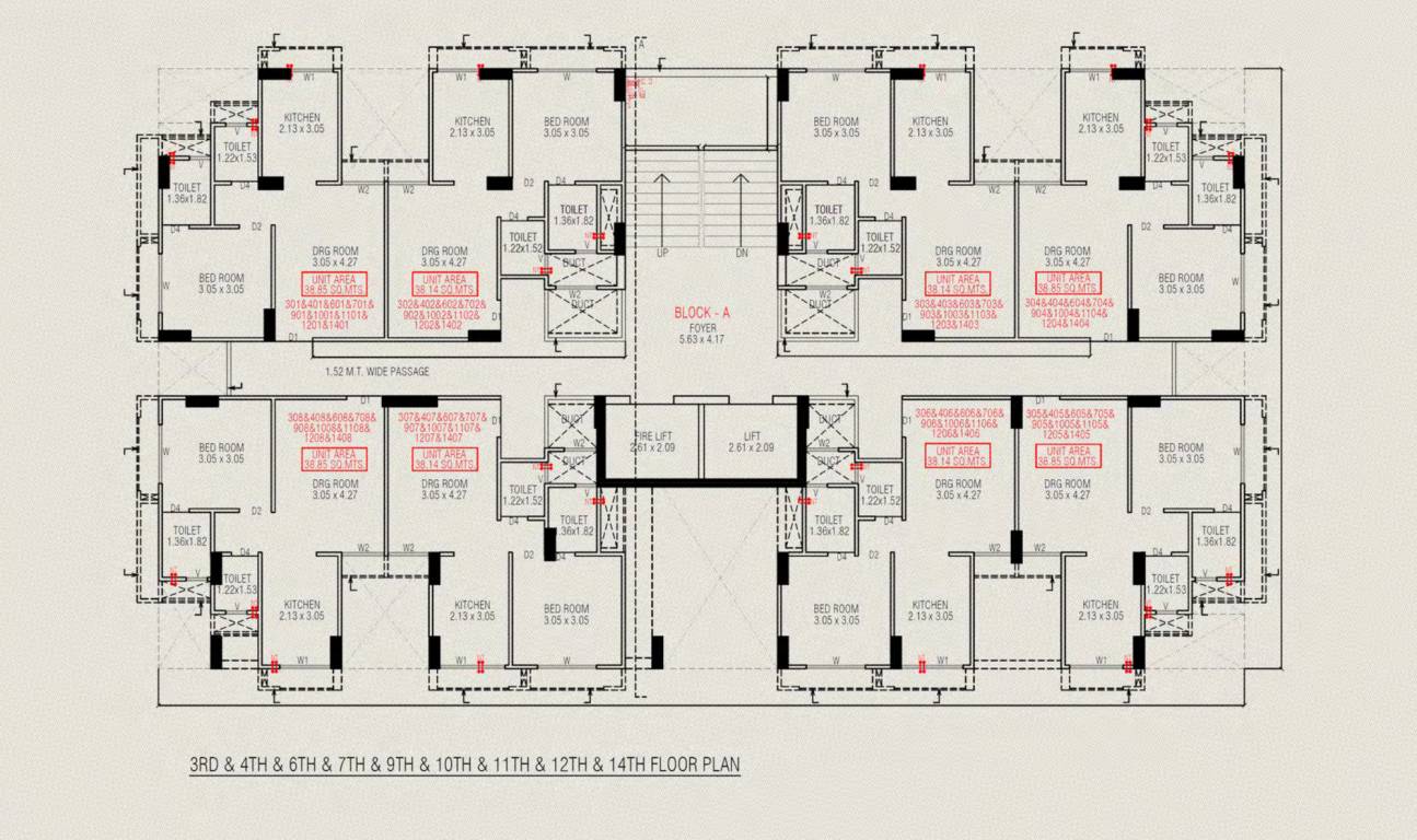 hr evernest A Cluster Plan from 3rd to 14th Floor