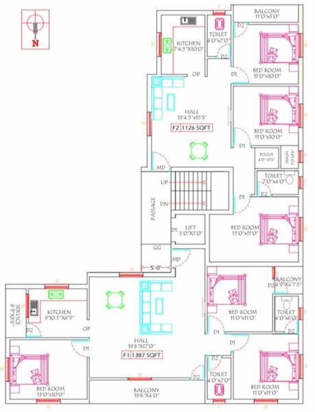  poongavanam Poongavanam Cluster Plan For Typical Floor
