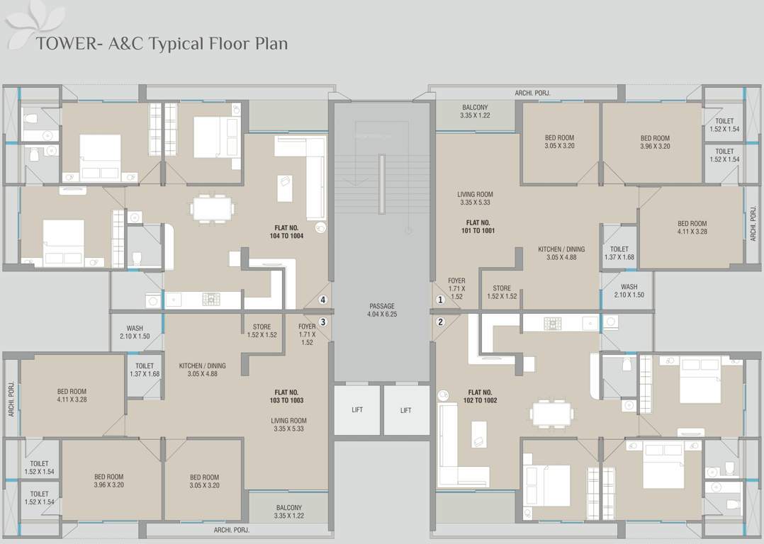 highlife Tower A And Tower C Cluster Plan from 1st to 10th Floor