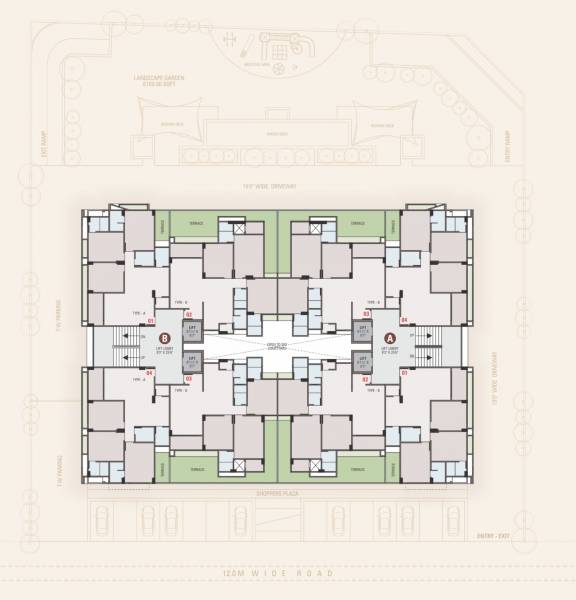  skywalk-suyash Block A and B Cluster Plan for 1st Floor