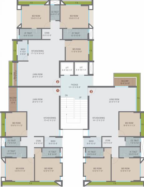 A Cluster Plan From 2nd To 14th Floor sangath-homes A Cluster Plan From 2nd To 14th Floor