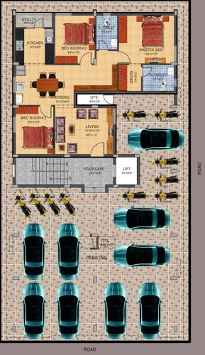  vishnu-castle Vishnu Castle Tower A Cluster Plan For Ground Floor
