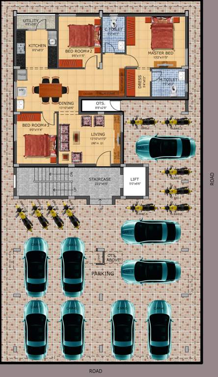 vishnu castle Vishnu Castle Tower A Cluster Plan For Ground Floor