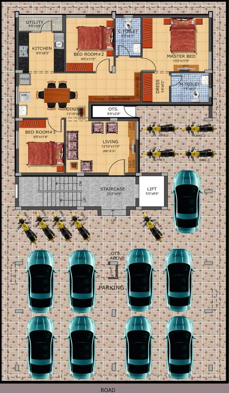  vishnu castle Vishnu Castle Tower B Cluster Plan For Ground Floor