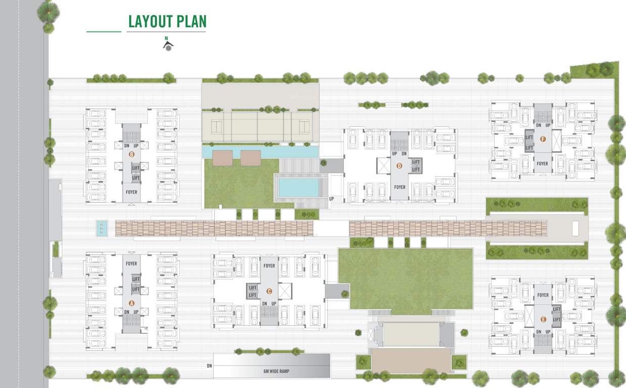  vibrant Block A, Block B, Block C, Block D, Block E And Block F Cluster Plan for ground Floor