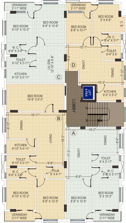  apartment Apartment Cluster Plan From 1st To 5th Floor