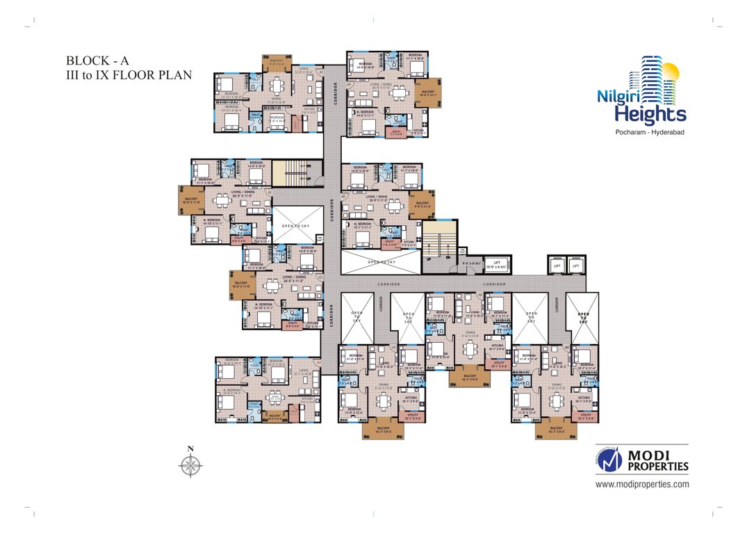  nilgiri heights Nilgiri Heights Cluster Plan from 3rd to 9th Floor