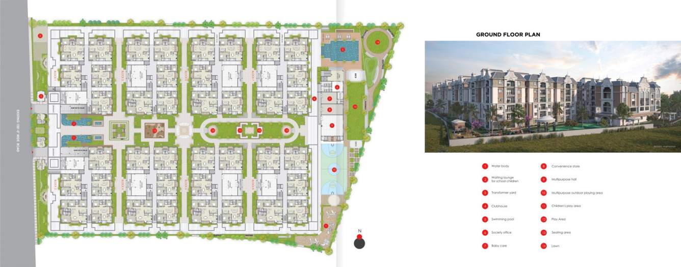  casa grande Block 1 to Block 8 Cluster Plan for Ground Floor