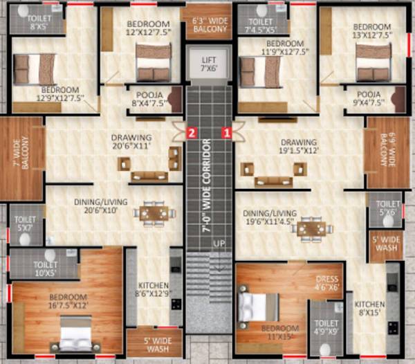  radha-krishna-mansion Radha Krishna Mansion Cluster Plan