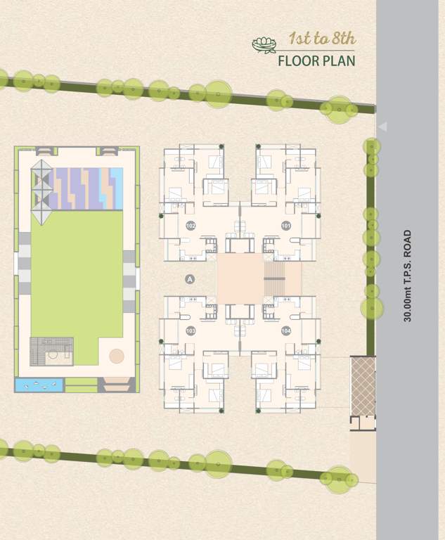  nest residency A Cluster Plan from 1st to 8th Floor