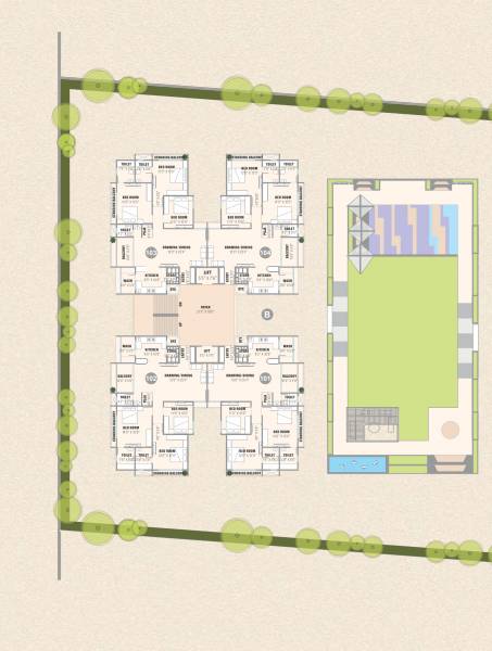  nest-residency B Cluster Plan from 1st to 8th Floor
