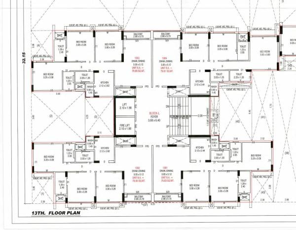  north-enclave-l-block L block Cluster Plan for 13th Floor