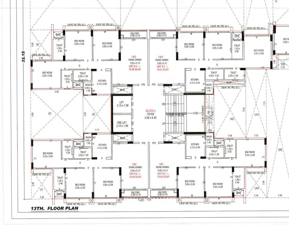  north enclave l block L block Cluster Plan for 13th Floor