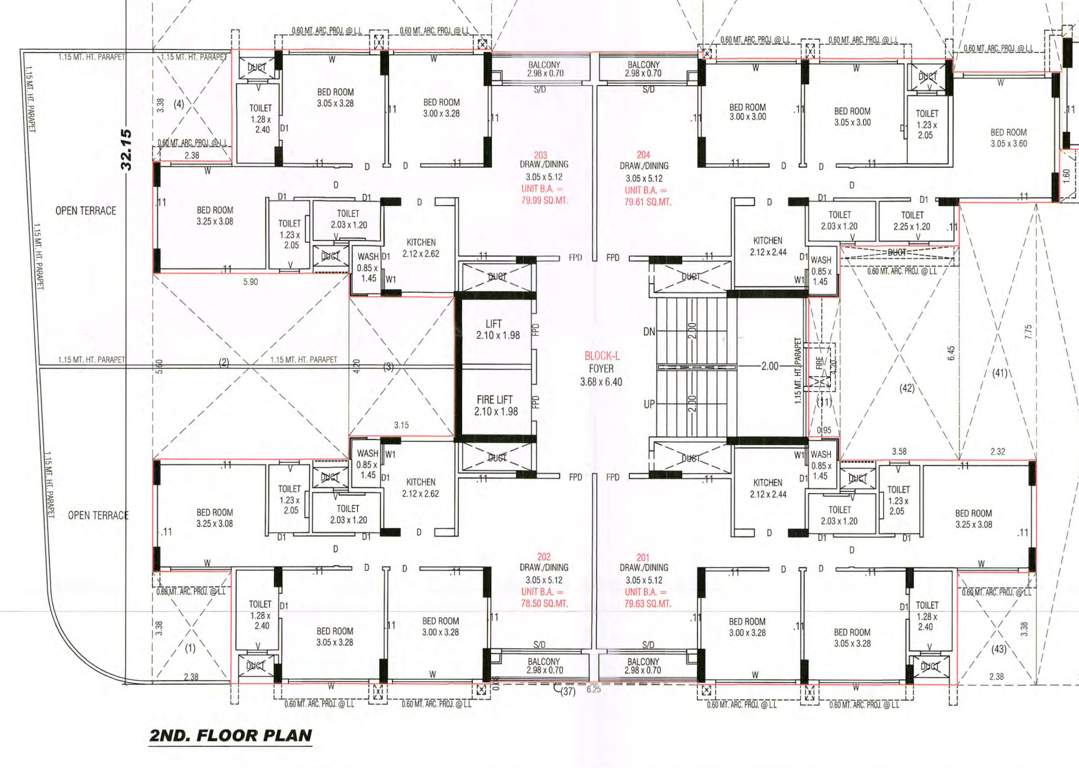  north enclave l block L block Cluster Plan for 2nd Floor