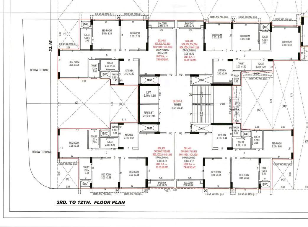  north enclave l block L block Cluster Plan from 3rd to 12th Floor