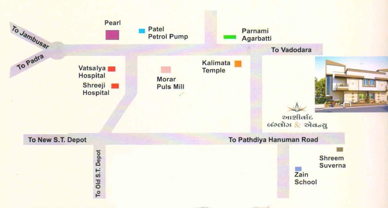  aashirwad bunglows and avenue Location Plan