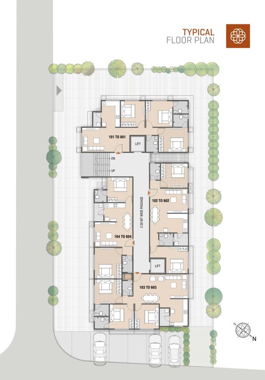  akshar luxuria Tower A Cluster Plan from 1st to 6th Floor