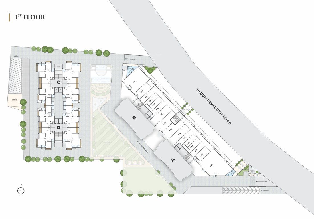  aarohi vivianna A +B+C+D Cluster Plan for 1st Floor