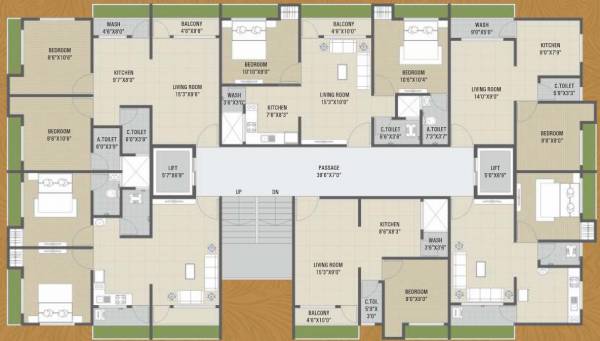  icon C Cluster Plan from 1st to 7th Floor