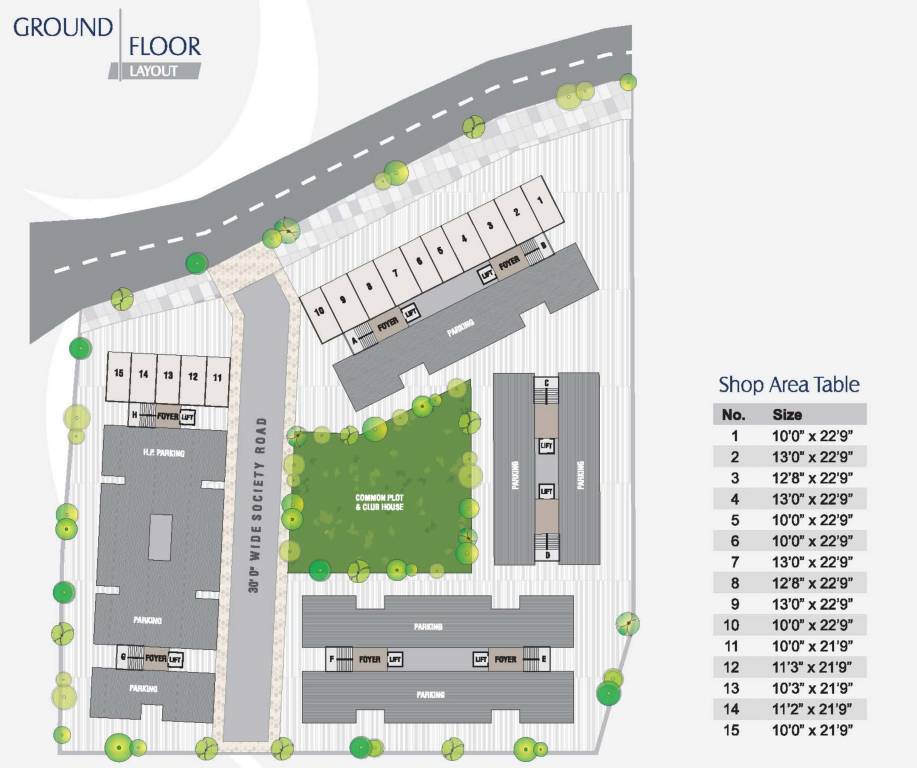 residency Block A To H Cluster Plan For Ground Floor