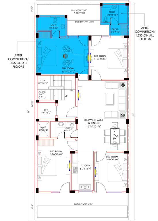  deluxe homes Deluxe Homes Cluster Plan From 1st To 4th Floor