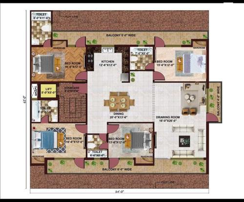  ultra-luxury-homes RR Super Deluxe Homes Cluster Plan from 1st to 4th Floor