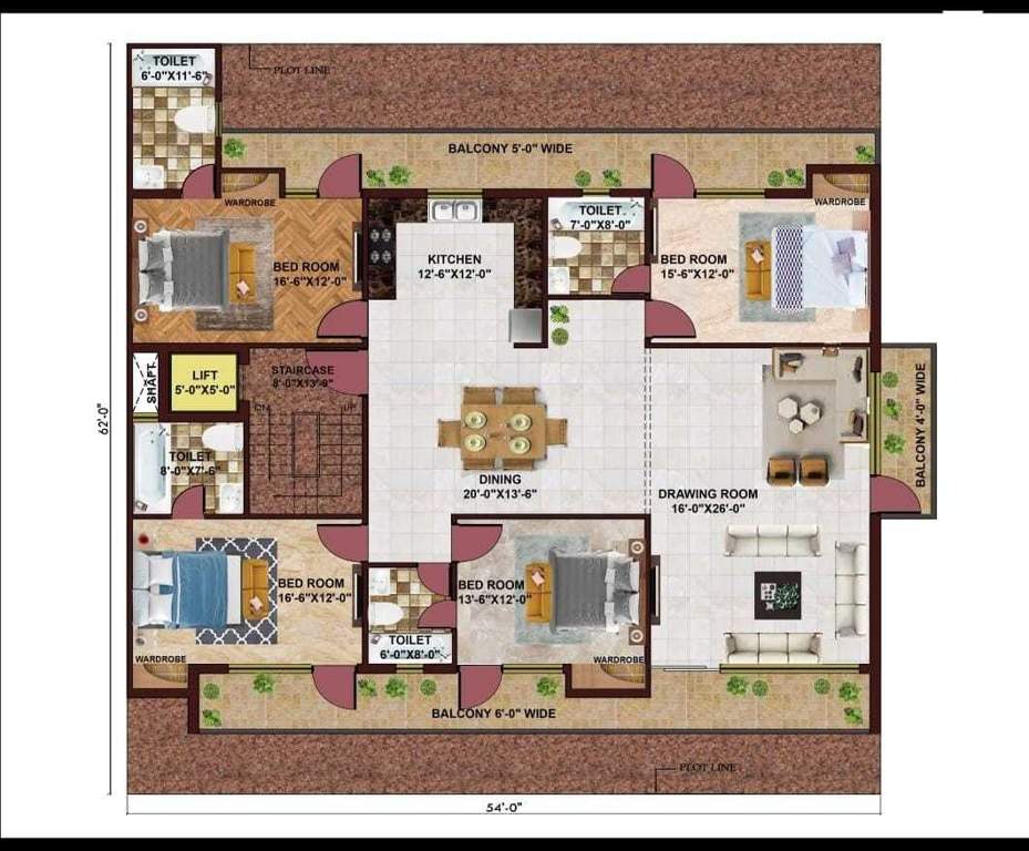  ultra luxury homes RR Super Deluxe Homes Cluster Plan from 1st to 4th Floor