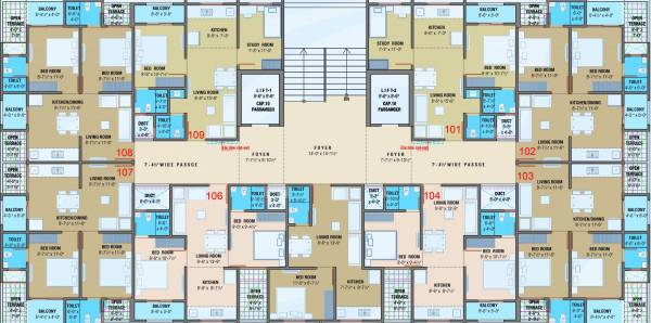  vrajdham-2 Block A and B Cluster Plan for 1st Floor