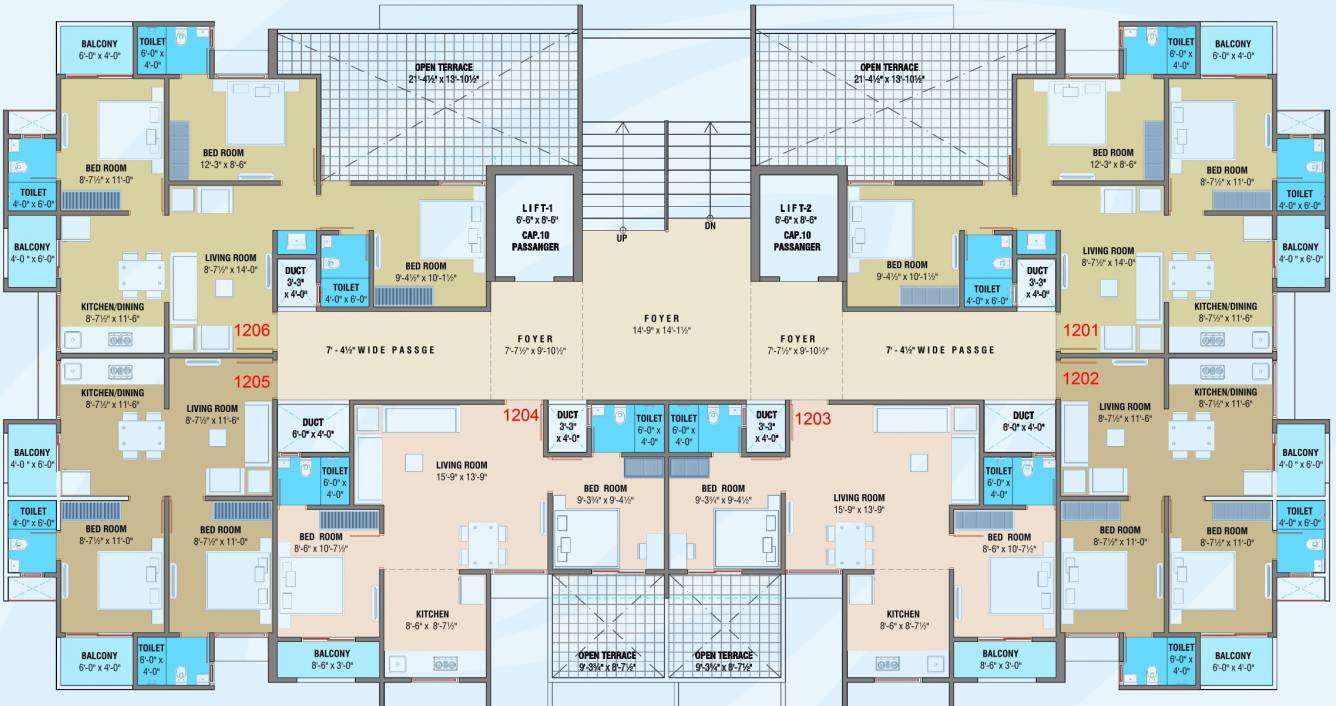  vrajdham 2 Block A Cluster Plan for 12th Floor