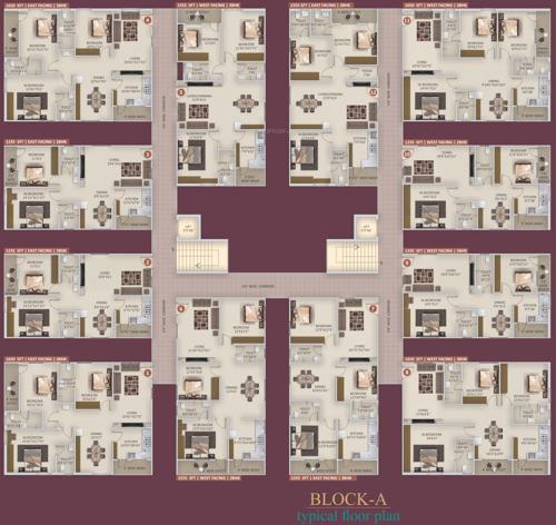  nature-ville Block 1 Cluster Plan from 1st to 6th Floor