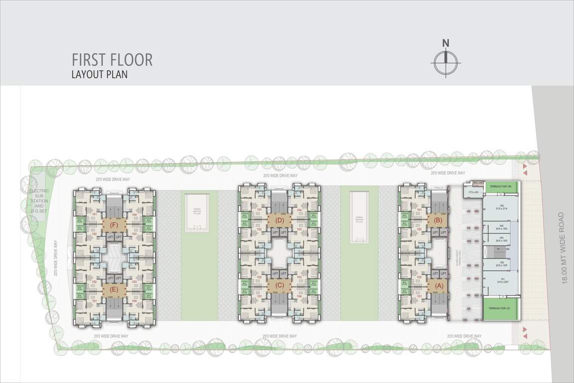  vandanam Block A TO F Cluster Plan For 1st Floor
