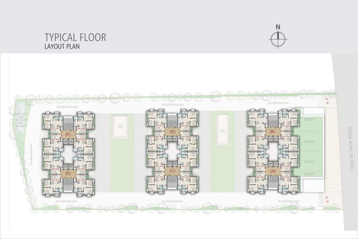  vandanam Block A TO F Cluster Plan For Typical Floor