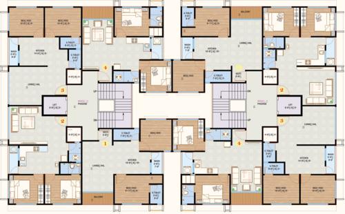 Block A and B Cluster Plan from 1st to 7th Floor seven-homes Block A and B Cluster Plan from 1st to 7th Floor