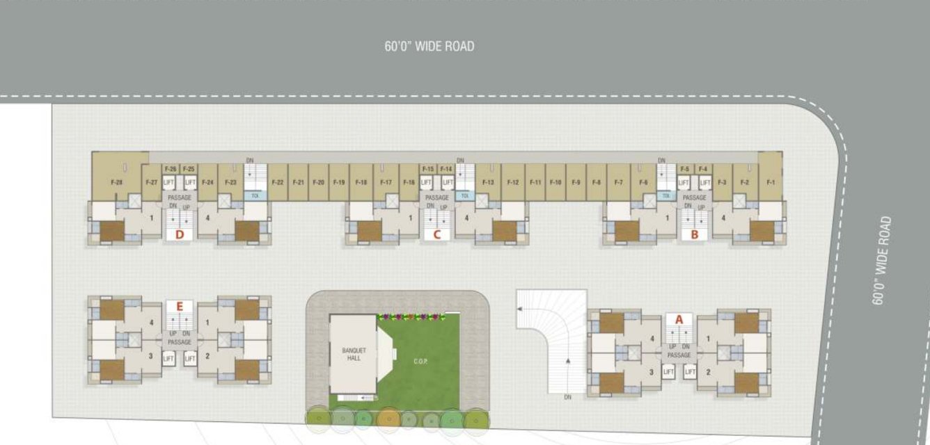  saffron valley Block A B C D and E Cluster Plan for 1st Floor