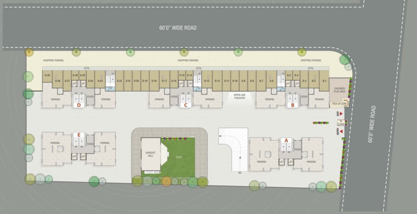  saffron valley Block A B C D and E Cluster Plan for ground Floor
