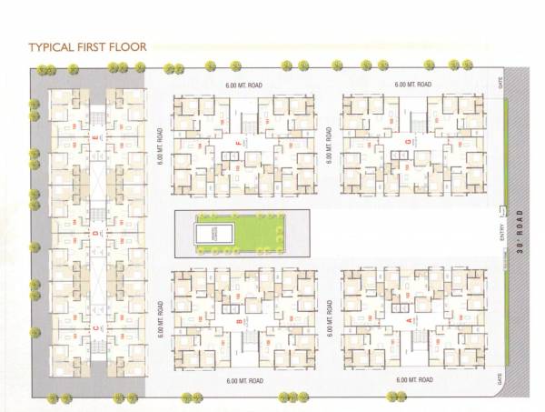  residency Block A To G Cluster Plan For Typical Floor