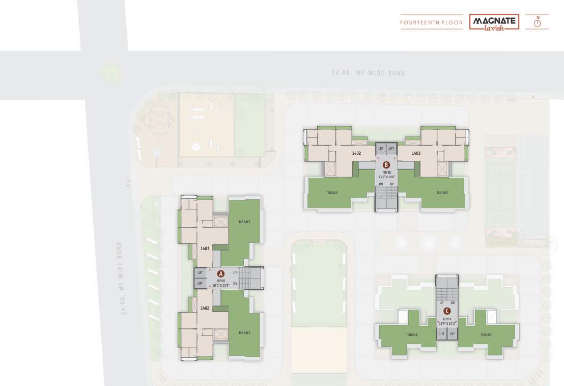  magnate lavish Block A, Block B And Block C Cluster Plan for 14th Floor