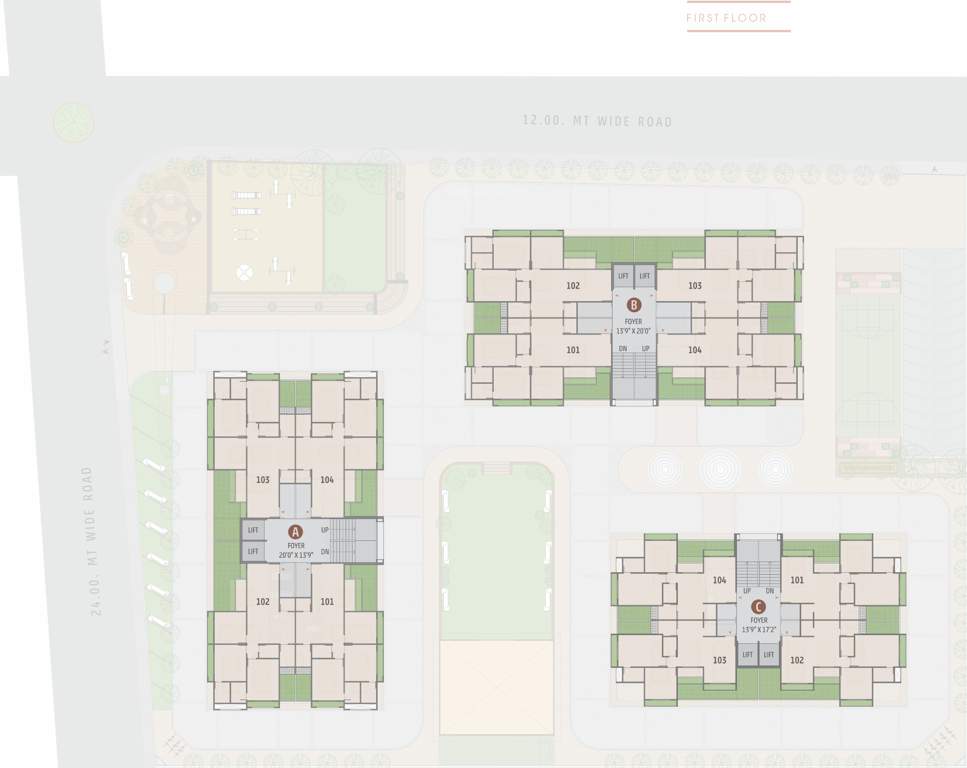  magnate lavish Block A, Block B And Block C  Cluster Plan for 1st Floor
