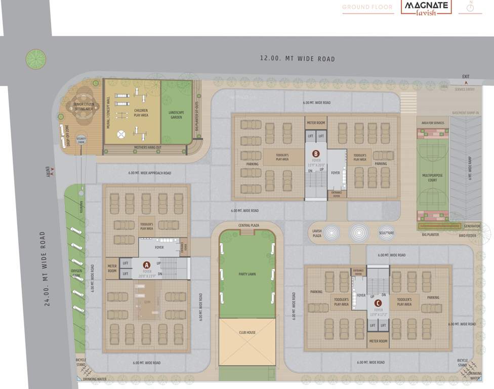  magnate lavish Block A, Block B And Block C Cluster Plan for ground Floor