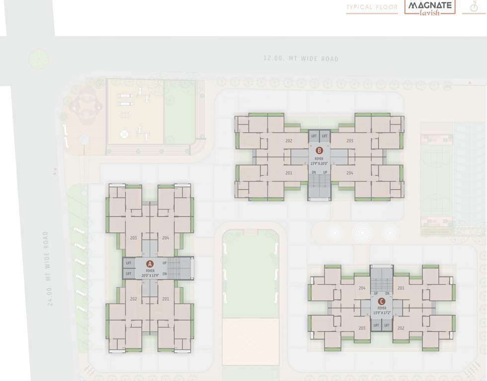  magnate lavish  Block A, Block B And Block C Cluster Plan for Typical Floor