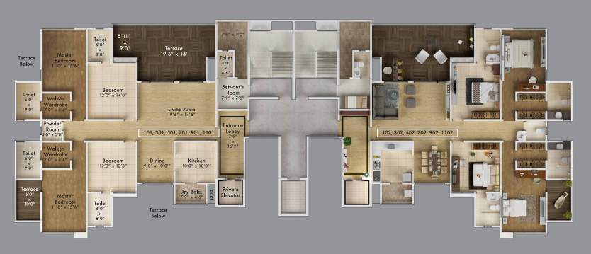  selena a building Privie Selena Cluster Plan