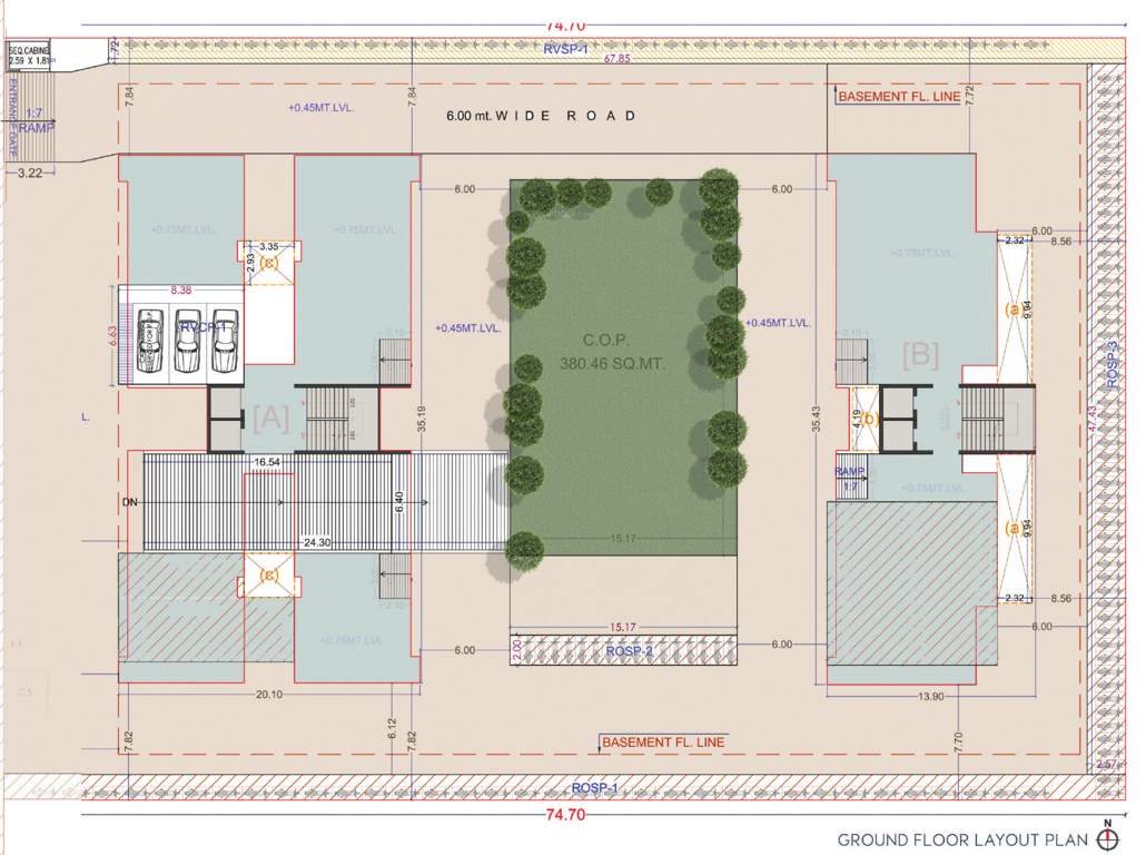  homes A And B Ground Floor Cluster Plan