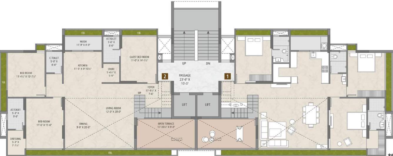  homes A Cluster Plan For 12th Floor