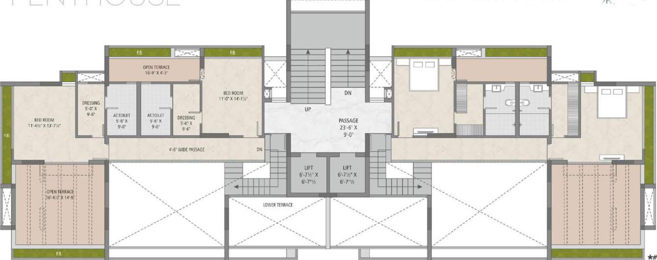  homes B Cluster Plan For 13th Floor