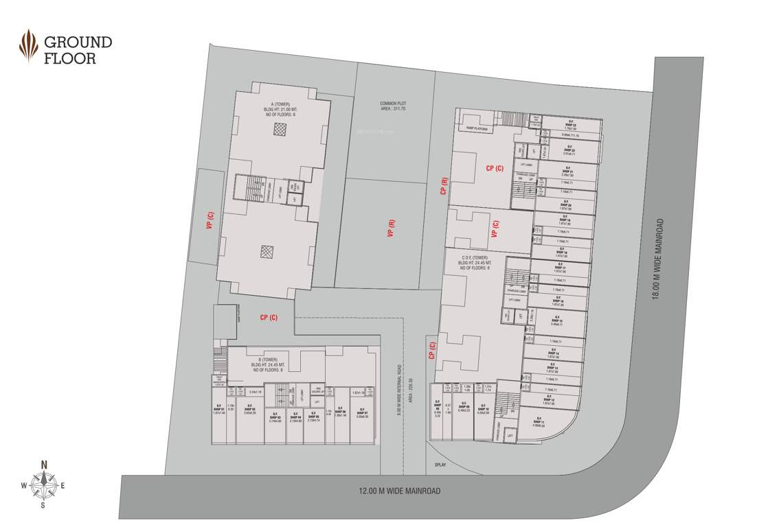  al minaar heights Tower A,B,C,D,E Cluster Plan for ground Floor