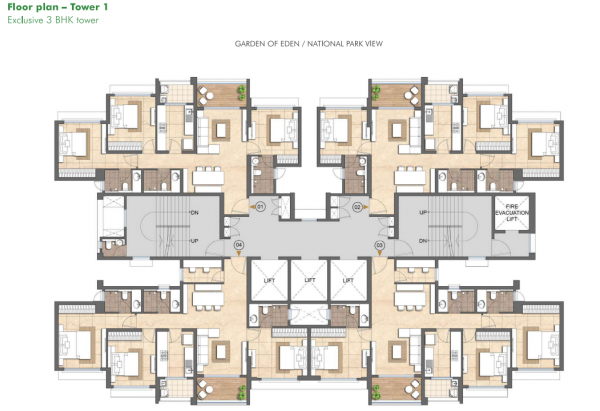  woods Tower 1 Cluster Plan