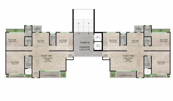  luxuria B Cluster Plan from 2nd to 14th Floor